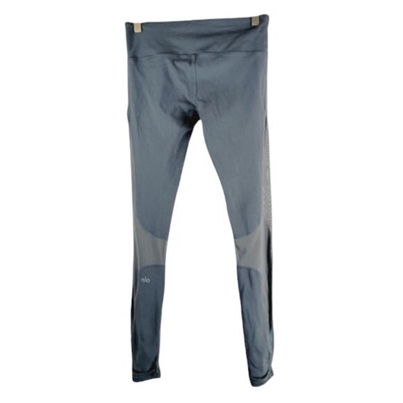 Alo Yoga Women's Coast Leggings Grey Mesh Panel Full Length XS - Picture 2 of 7